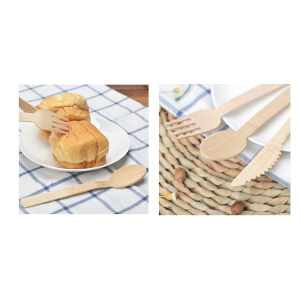 100 Nature Disposable Bamboo Wooden Cutlery Bulk Fork 17CM