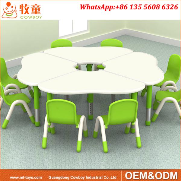 Pre school furnuture sets free day care kids plastic table and chairs