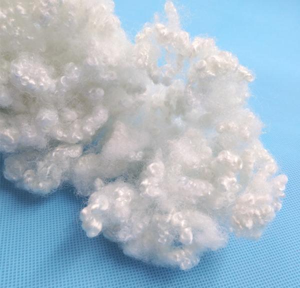 Bright White Hollow Siliconised Fibre , 100% Regenerated Psf Polyester Staple