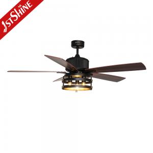 China 5 MDF Blades Industrial Style Ceiling Fan With Remote Control Light on sale