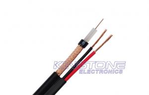 China 23 AWG BC RG59 B/U CCTV Coaxial Cable , 24 × 0.20mm CCA Power Siamese Cable on sale