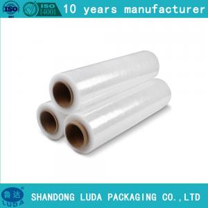 China PE cling wrap film mini roll with extended core for wood packing on sale