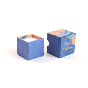 Stamping Custom Printed Jewellery Boxes Blue Cardboard Earring With Finger