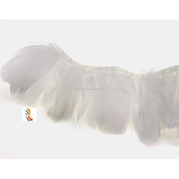 Dyed Goose Nagoire Feather Fringe Trim with Satin Ribbon and Fashionable