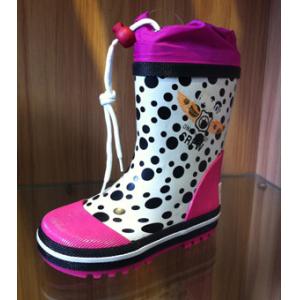 Quality Purple Edge Half Girls Fishing Printed Rain Boots Cute Dots wholesale