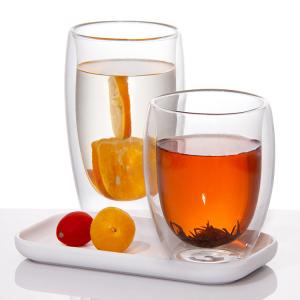 Quality Empty Cappuccino Glasses Double Walled Insulated Glass Tumblers 350ml 650ml wholesale