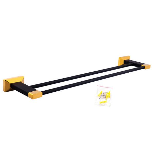 Solid Brass Bathroom Accessory Double Bathroom Towel Bar With Gold Plated