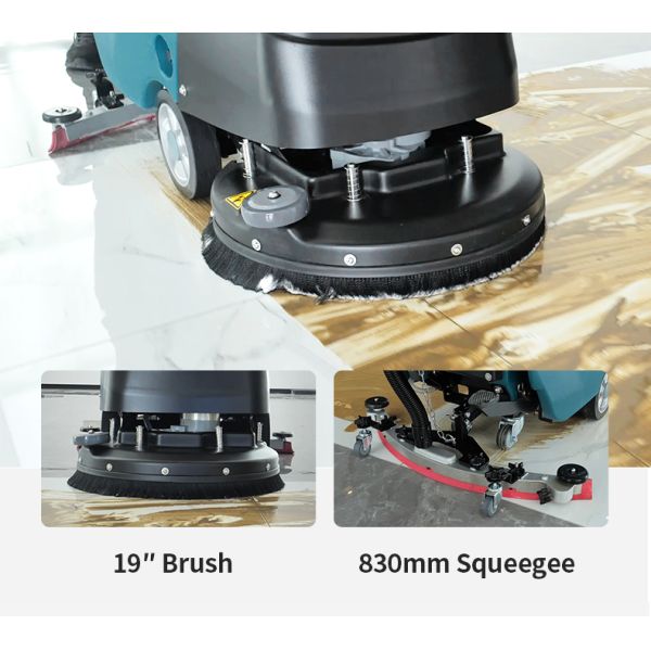 90W 21Inch Walk Behind Auto Scrubber Machine Mop For Floor Washing Cleaning