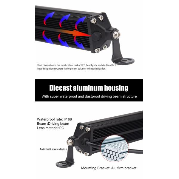 Dust Proof Jeep Led Light Bar , Durable Led Spot Light Bar Low Air Drying