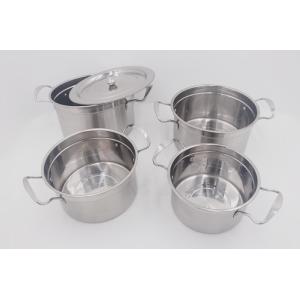 Quality 0.194cbm 4pcs Induction Stainless Steel Stock Pot With Lid wholesale