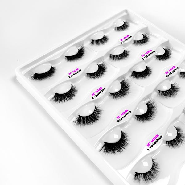Reusable Real Mink Eyelashes Natural Black Color With Soft Cotton Band