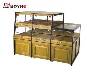China Two Side Opened Bakery Pastry Display Case Wooden Base Cabinet on sale