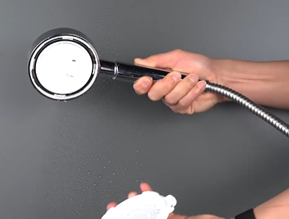 Removable Cover Portable Hand Held Shower Head With Electroplating Matte Black Finish