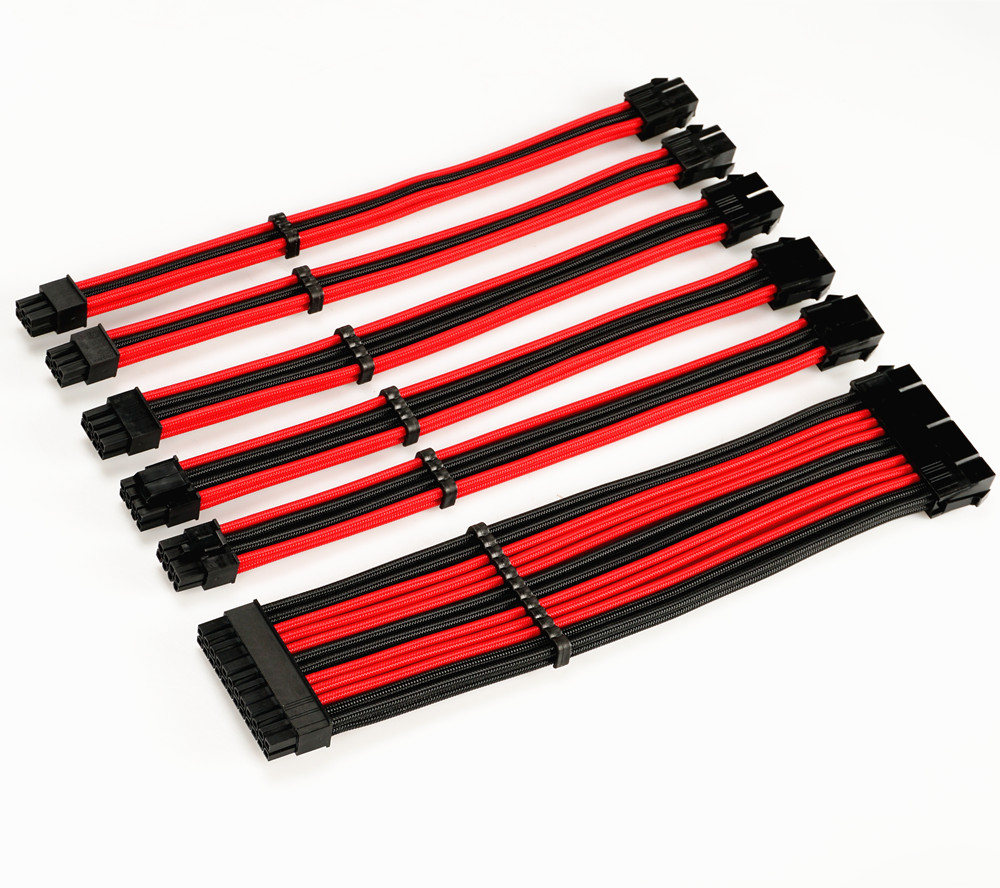 PWM Fan Cable Splitter 4 Pin Adapter Cable Black Sleeved Braided Fan Power Extension Cable 4pin Female Male to 1*4pin 90cm PVC