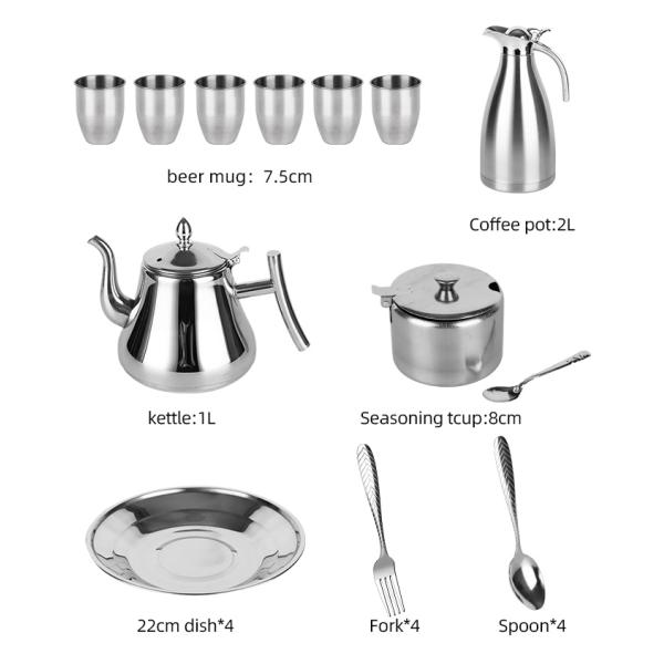 Hot Selling 28 PCS Stainless Steel Kitchen Cookware Cooking Soup Pot Steel Pot Set Insulation Cookware Sets