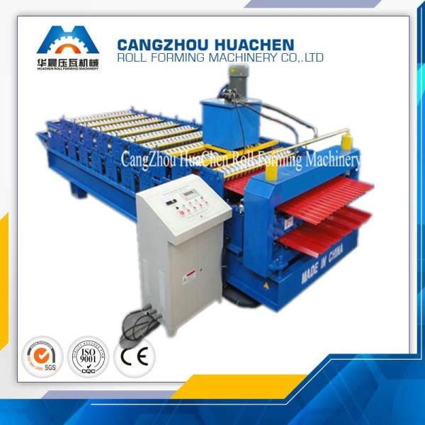 Cheap High Speed Double Layer Sheet Metal Roll Forming Machines With Hydraulic Cutting Method for sale
