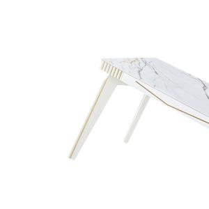 ISO14001 Minimalist Marbled Stone Slate Dining Table