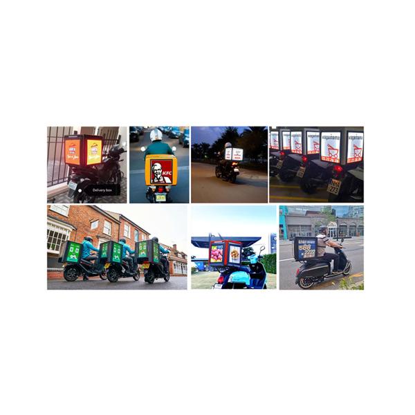 LED Delivery Box Display, Takeout Box Screen, Takeaway Boxes Sign LED with P2.5 Model for Motorcycle