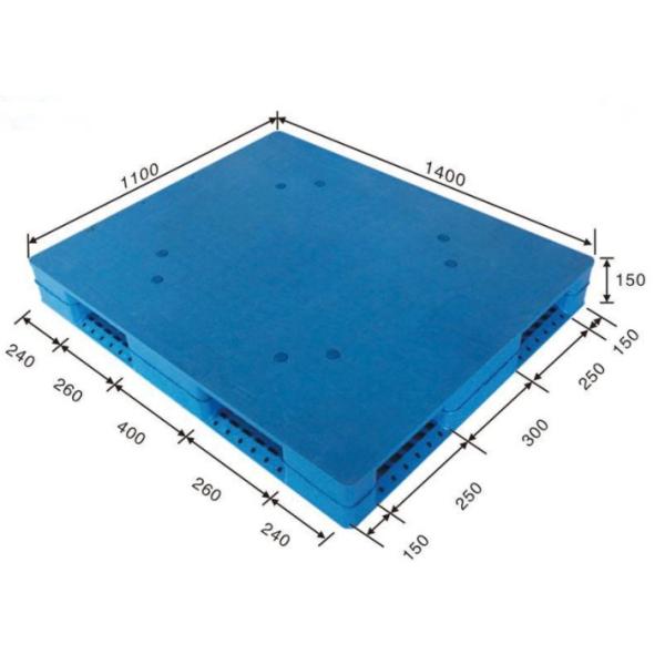 Large size heavy duty flat racking hygienic Food Grade Cold Storage Use 3 Skids Plastic Pallet