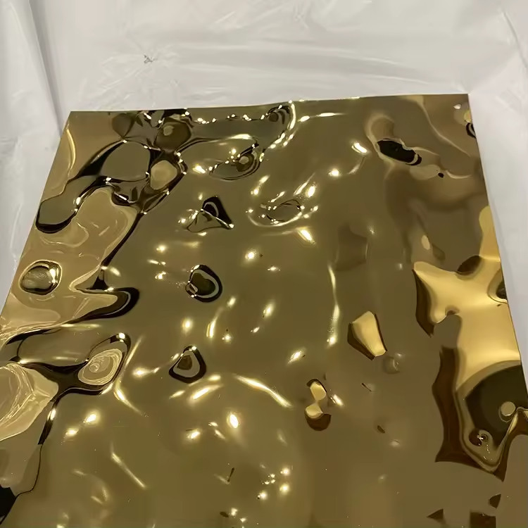 Decorative Color Sheet Mirror Gold 302 304 304l Water Corrugated Stainless Steel Plate