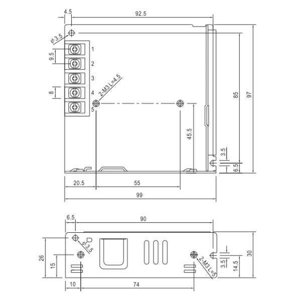 LPV-75 LED Driver Power Supply Constant Voltage For LED Strip High Efficent