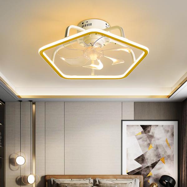 LED Nordic Modern Stepless Dimming Fan Lamp For Bedroom Dning Living Room ceiling fan lamp(WH-VLL-23)