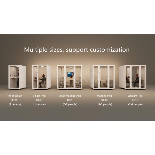 Portable Modern Office Privacy Booth , 6 Person Meeting Pod For Office