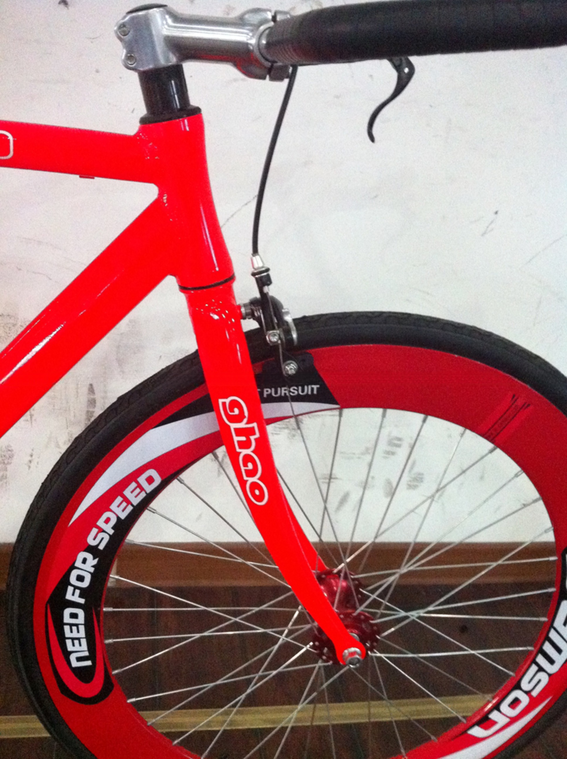 Aluminum Frame 700C OEM Flip-Flop Single Speed Red Road Handlebar Fixie Gear Bicycle