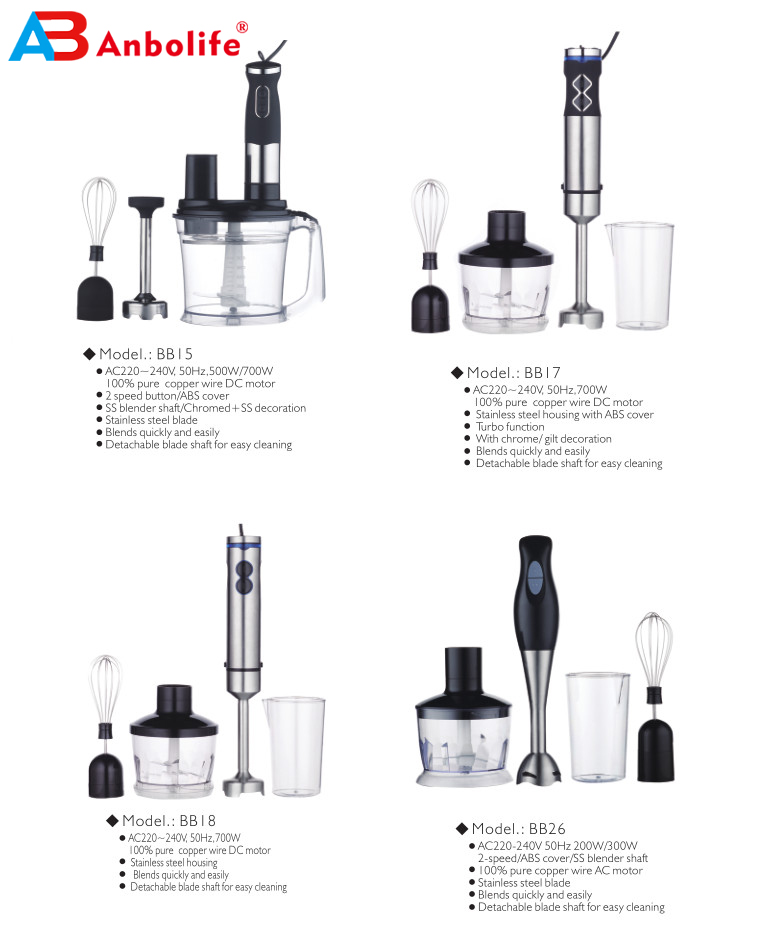 Food Blender Portable 0.8L Stainless Steel For Meat Vegetables Fruits And Nuts