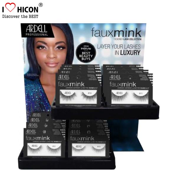 Advertising Table Top Metal Acrylic Eyelash Display Stand Rotating For Beauty Product