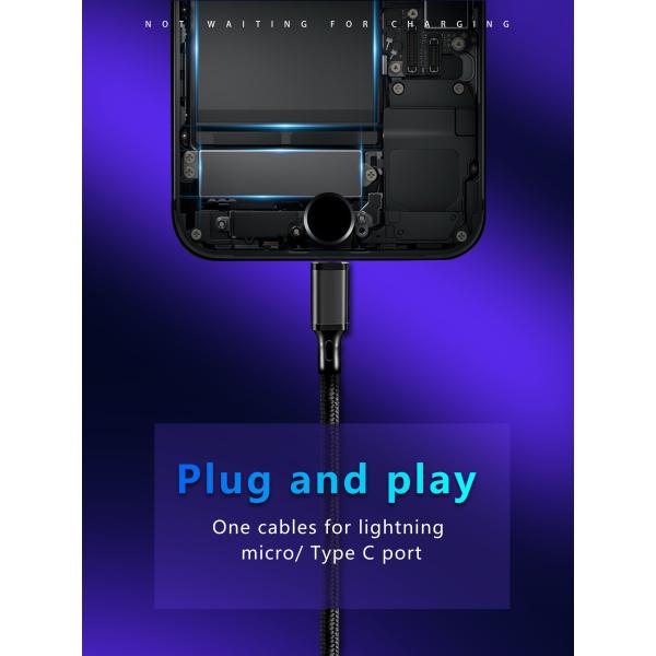 6 IN 1 Mobile 5G Lightning Usb C Micro Usb Cable TPE Shell
