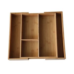 Promotional cheap kitchen expandable bamboo cutlery tray