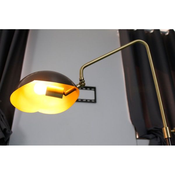 Modern Adjustable Height Floor Lamp with Brass and Steel Construction and 3500K Warm White LED Lighting