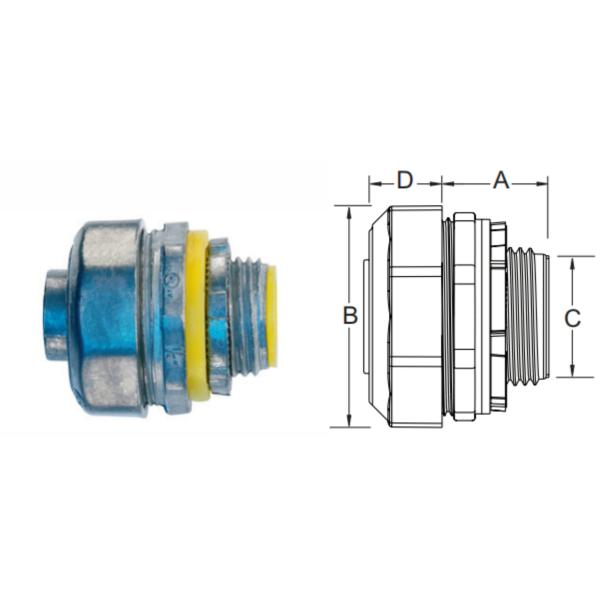 Zinc Liquid Tight Connector Straight Flexible Conduit Fittings To Box Type