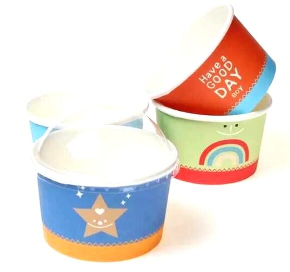 Customized compostable biodegradable 12 oz dessert icecream ice cream cup with lid for ice cream icecream bagease packa