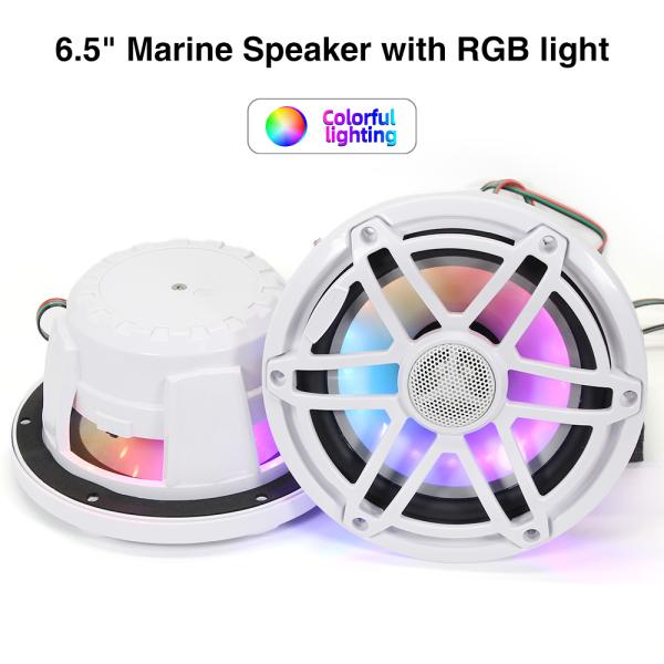GRANDnavi 6Inch RGB LED Lighting Marine Speakers , IP67 Boat Yacht Marine Stereo