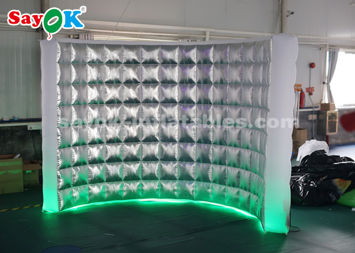 Event Booth Displays Durable Photo Booth Inflatable Wall For Stage Decoration / Led Air Photo Booth
