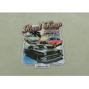 Quality Die Stamped Souvenir Car Badge , Printing Fridge Badge With Magnet wholesale