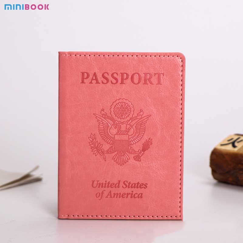 2023 USA Passport Holder Sleeve Custom Logo for Personalized Traveling in PU Leather