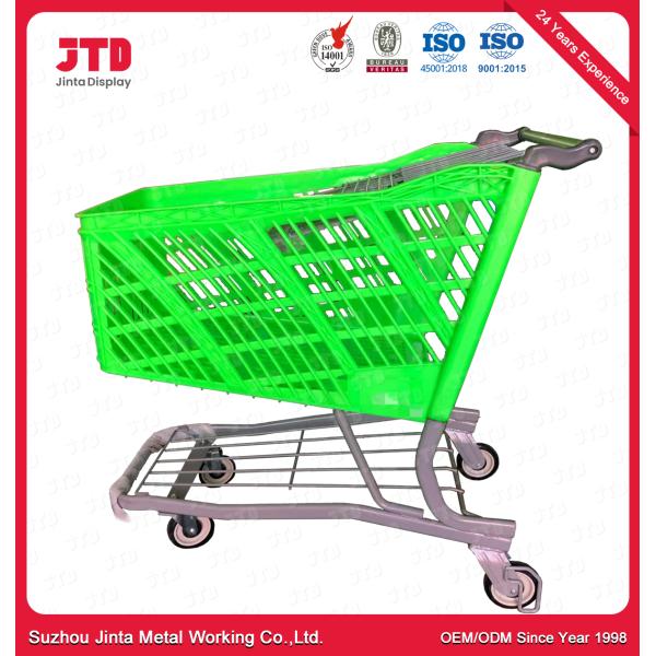 125L Plastic Trolley Basket Chrome Plated For Shopping Mall