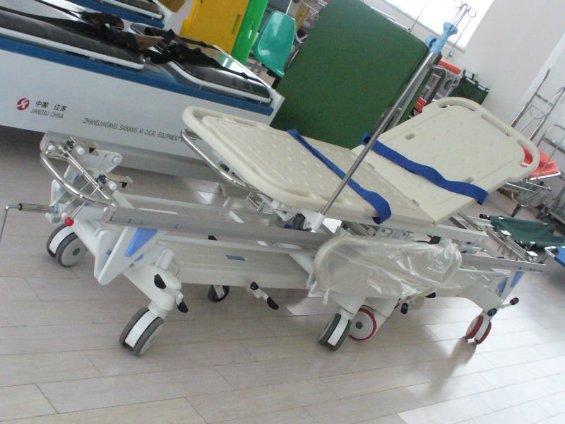Alloy Aluminum Hospital Stretcher Trolley, Transfer Cart With Central Controlled Braking System ALS-ST009