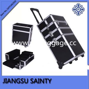 Quality Black pvc surface 4 in 1 beauty trolley case wholesale