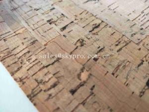 China Real Wood Pattern Rubber Sheet Roll Natural Cork Leather Fabric for Shoes Making on sale