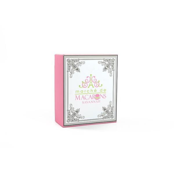 Custom Macaron Gift Box Paper Recyclable Chocolate Packaging With Plastic Lid