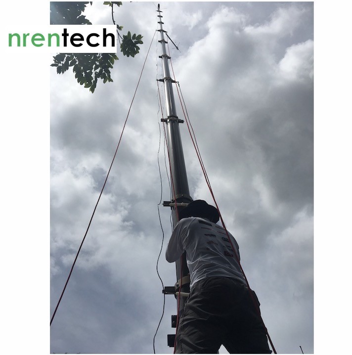 25m lockable pneumatic telescopic mast 15kg payloads/ wireless antenna telescopic mast- NR-3700-25000-15L