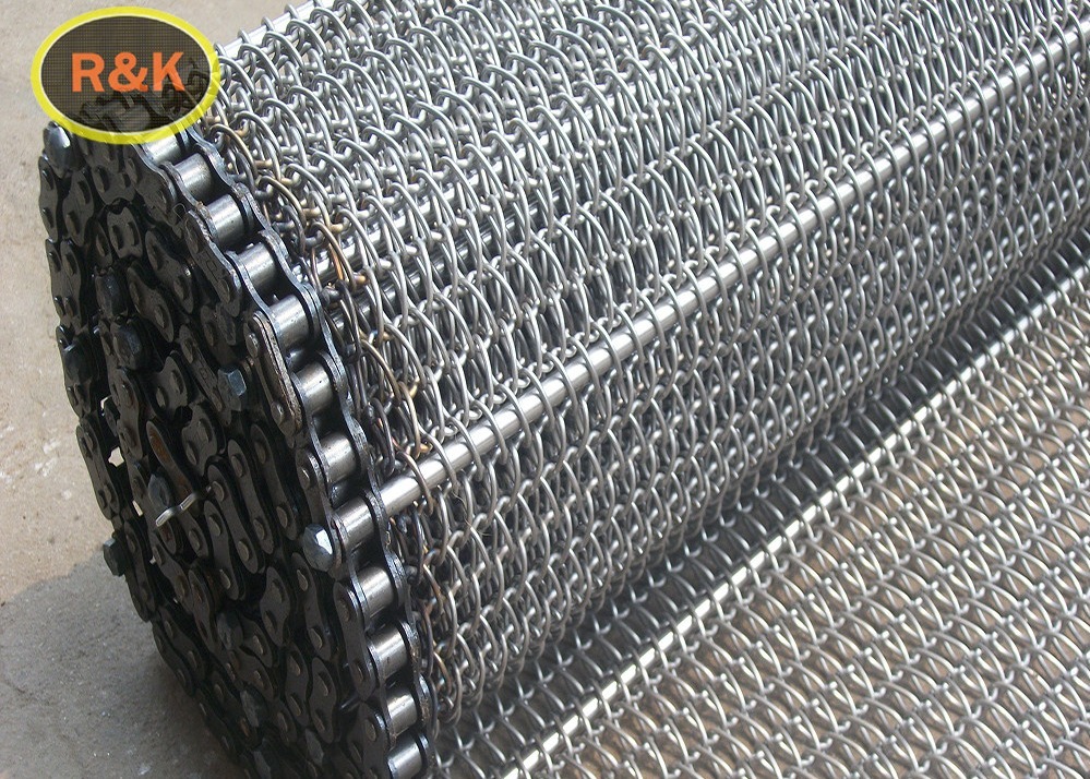 Spiral High Temperature Chain Link Metal Mesh Conveyor Belt For Food Industry