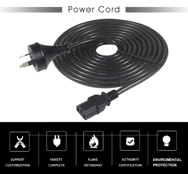 220V Female 3X1.0MM Cable 240V Saa Plug Computer Power Cord Australia To C13