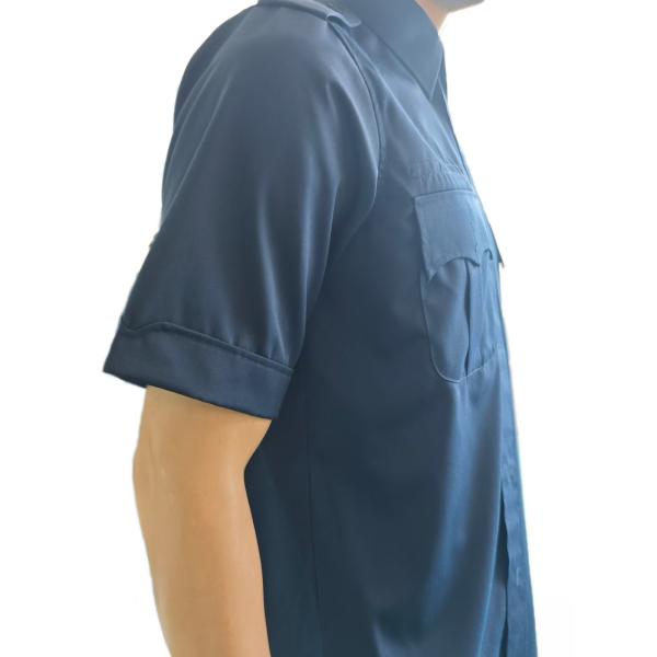 Navy Blue Summer Military Uniform Set 45 Wool 55 Polyester Blend Short Sleeve Security Uniform