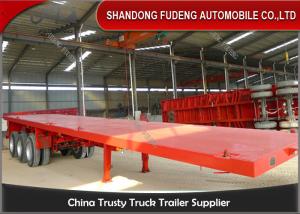 Tri-axle 50Tons flatbed container  trailer truck for Carry container , hoses , cement bags