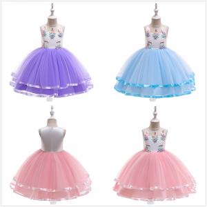 Quality Girl Formal Prom Sleeveless Tutu Ball Gown with 3D Flower Embroidery wholesale